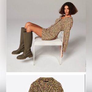 ZARA Black Multi Floral Ditsy Button Up Festival Dress Size SMALL 8342/338